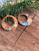 Boho Large circle earrings crafted from unique painted copper, featuring vibrant colors and patterns, lightweight design with stainless steel French hooks.