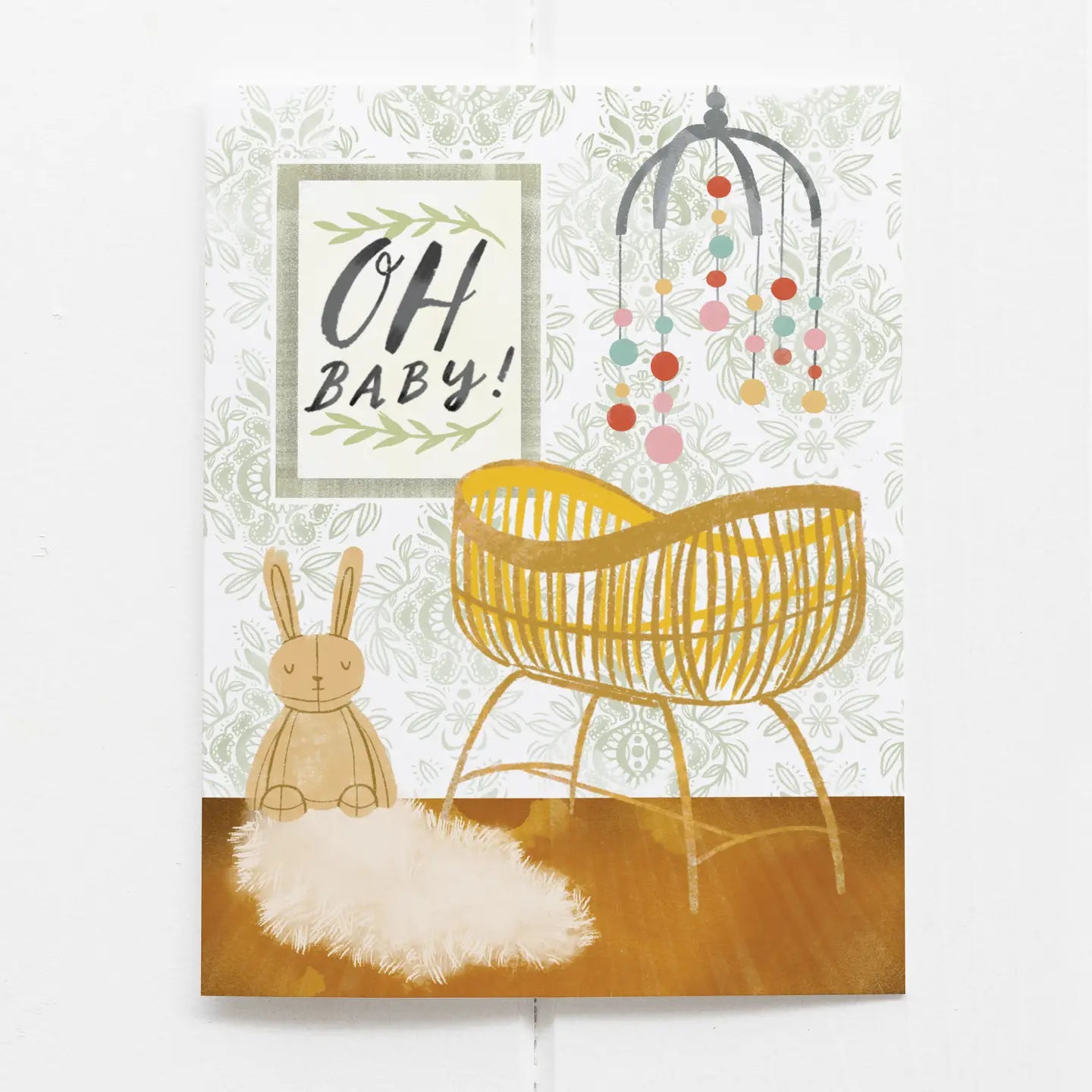 Blank interior A2 greeting card from Olive & Company, ideal for personal messages and notes.