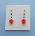 acrylic beaded drop earrings with heart