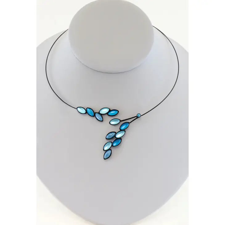 Branches with Cascading Leaves Wire Necklace