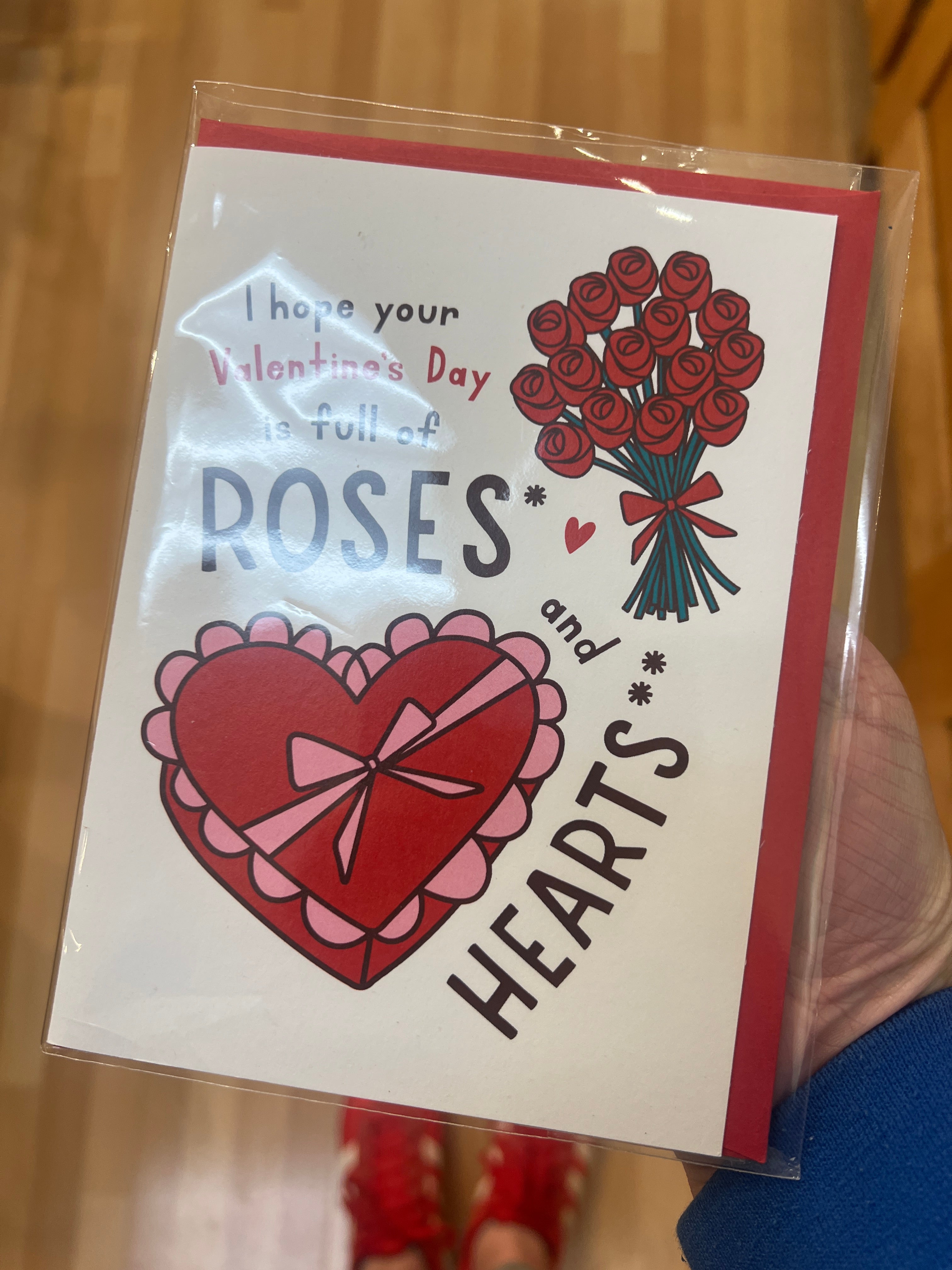 Colorful Valentine's Day card with a message about roses and hearts, designed by ARTISANS & agency as part of their Valentine's Day Card Collection.