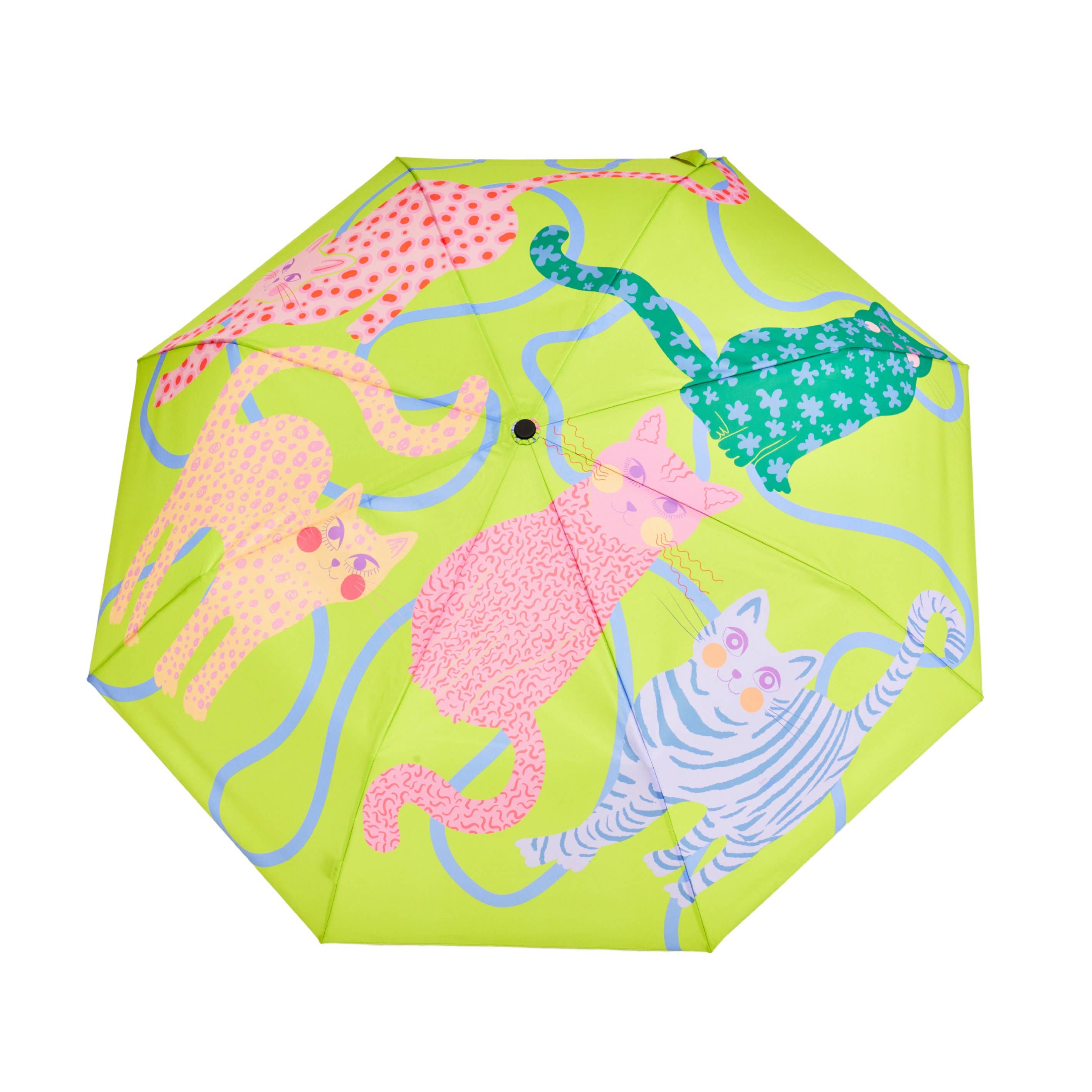 Colorful Arty Cats Duck Umbrellas design featuring playful cat illustrations in vibrant colors, created by Original Duckhead USA.