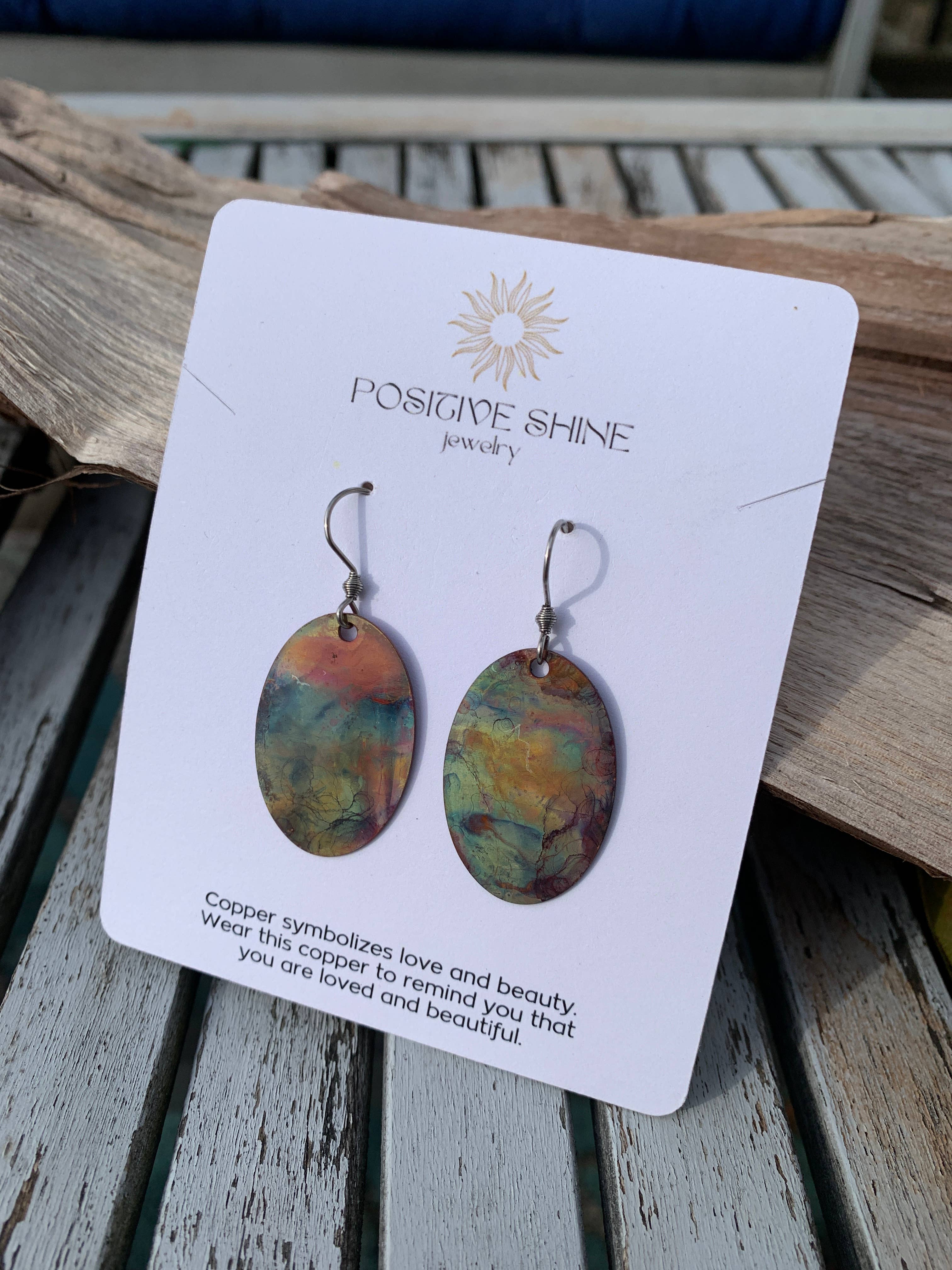 Oval Copper Earrings