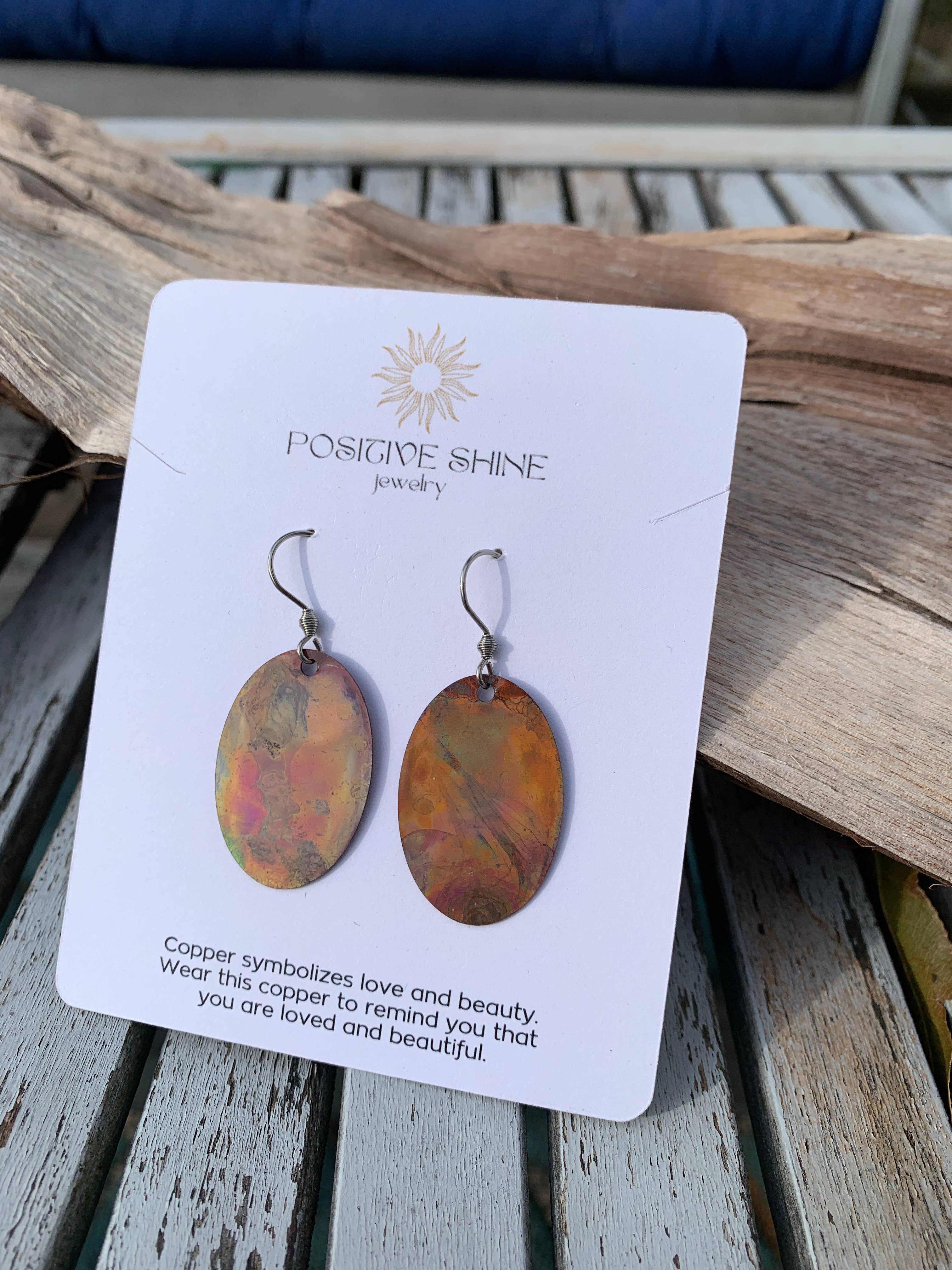 Oval Copper Earrings
