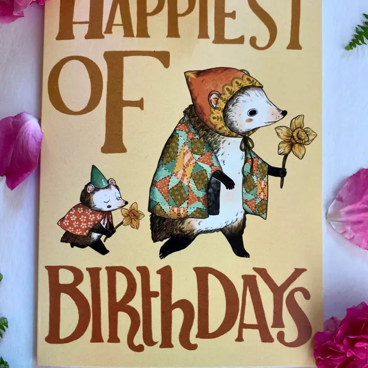 Happiest of Birthdays porcupine Greeting Card