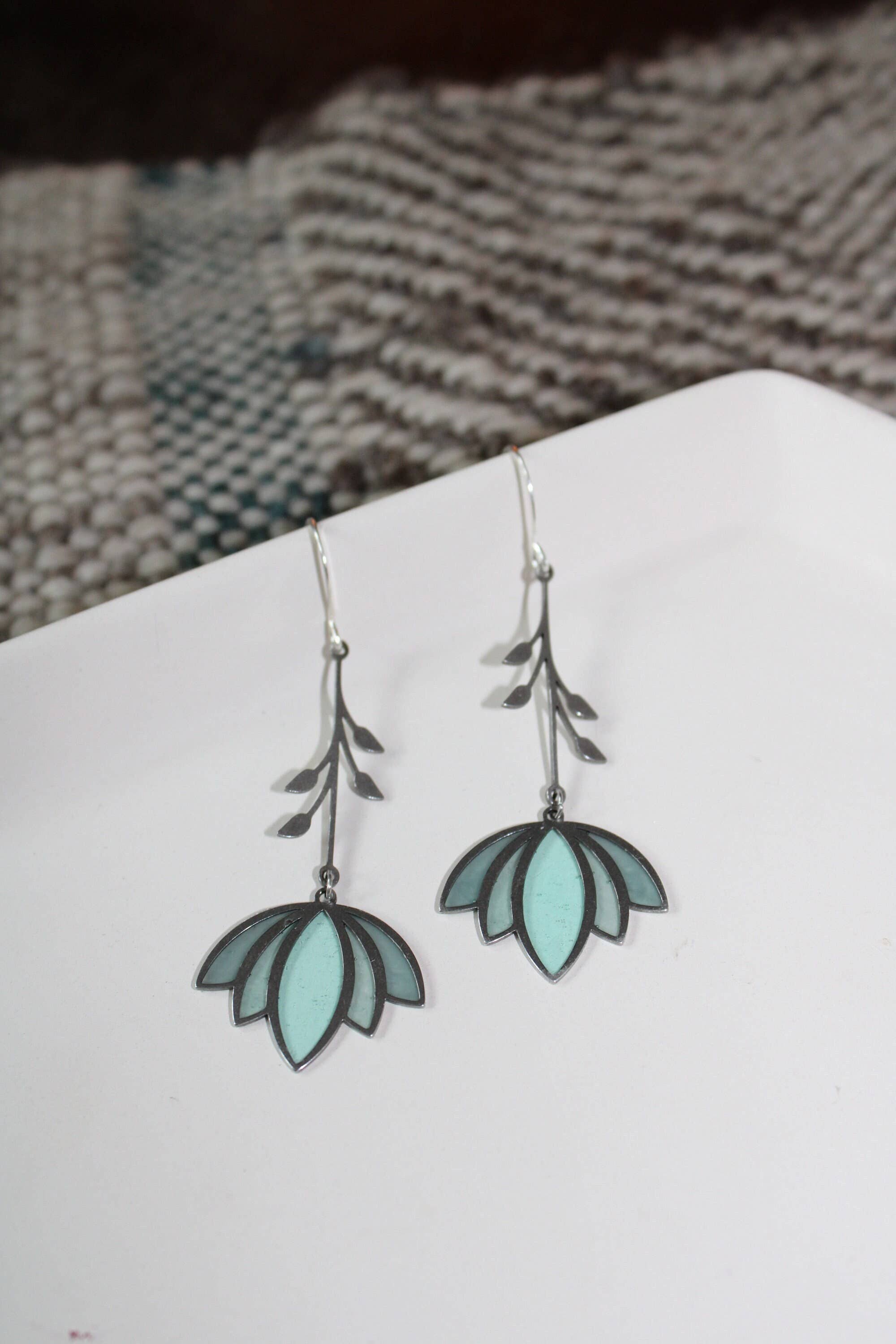 Petal // Stained Glass Resin Earrings