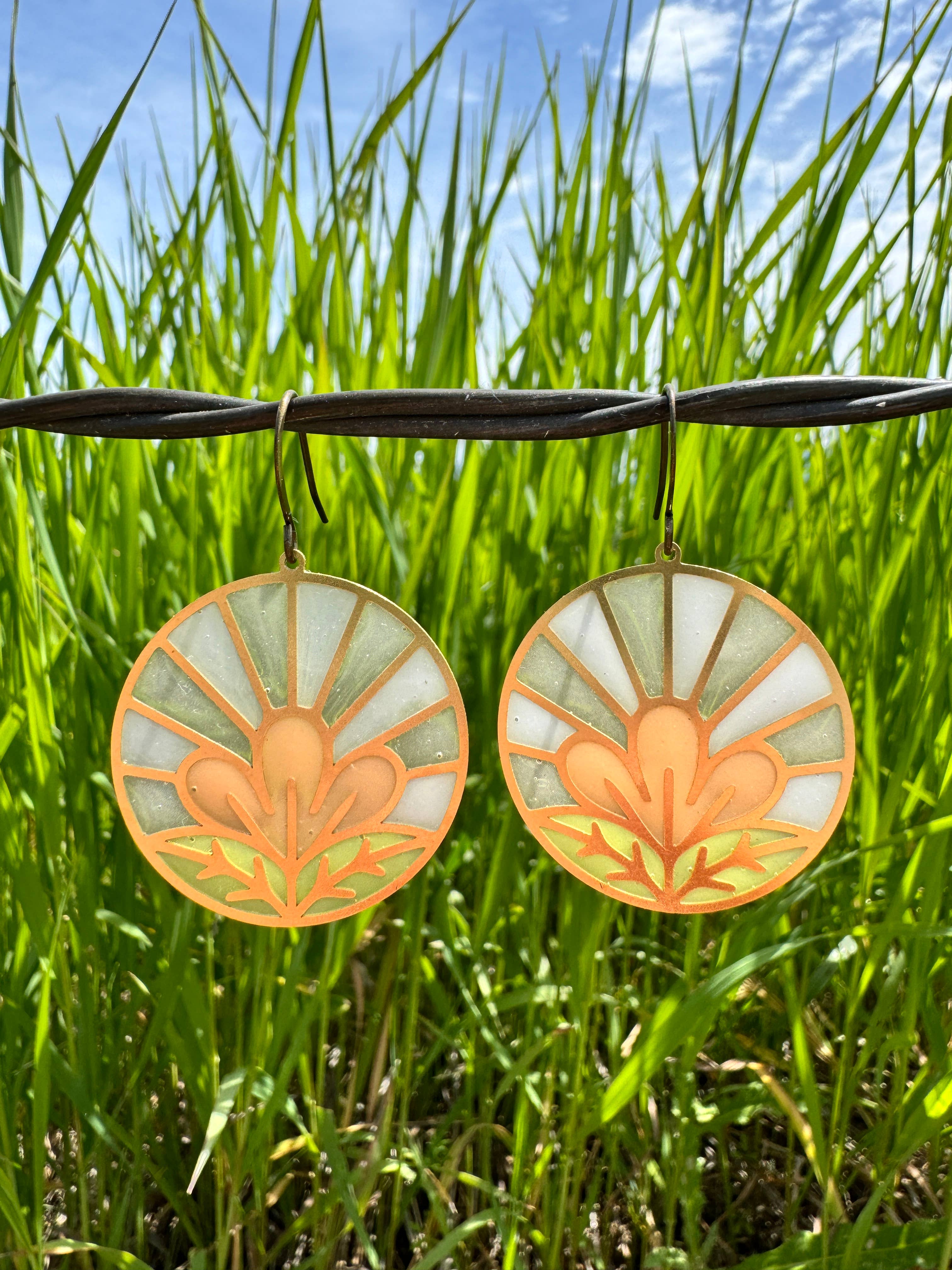 Perennial // stained glass resin earrings