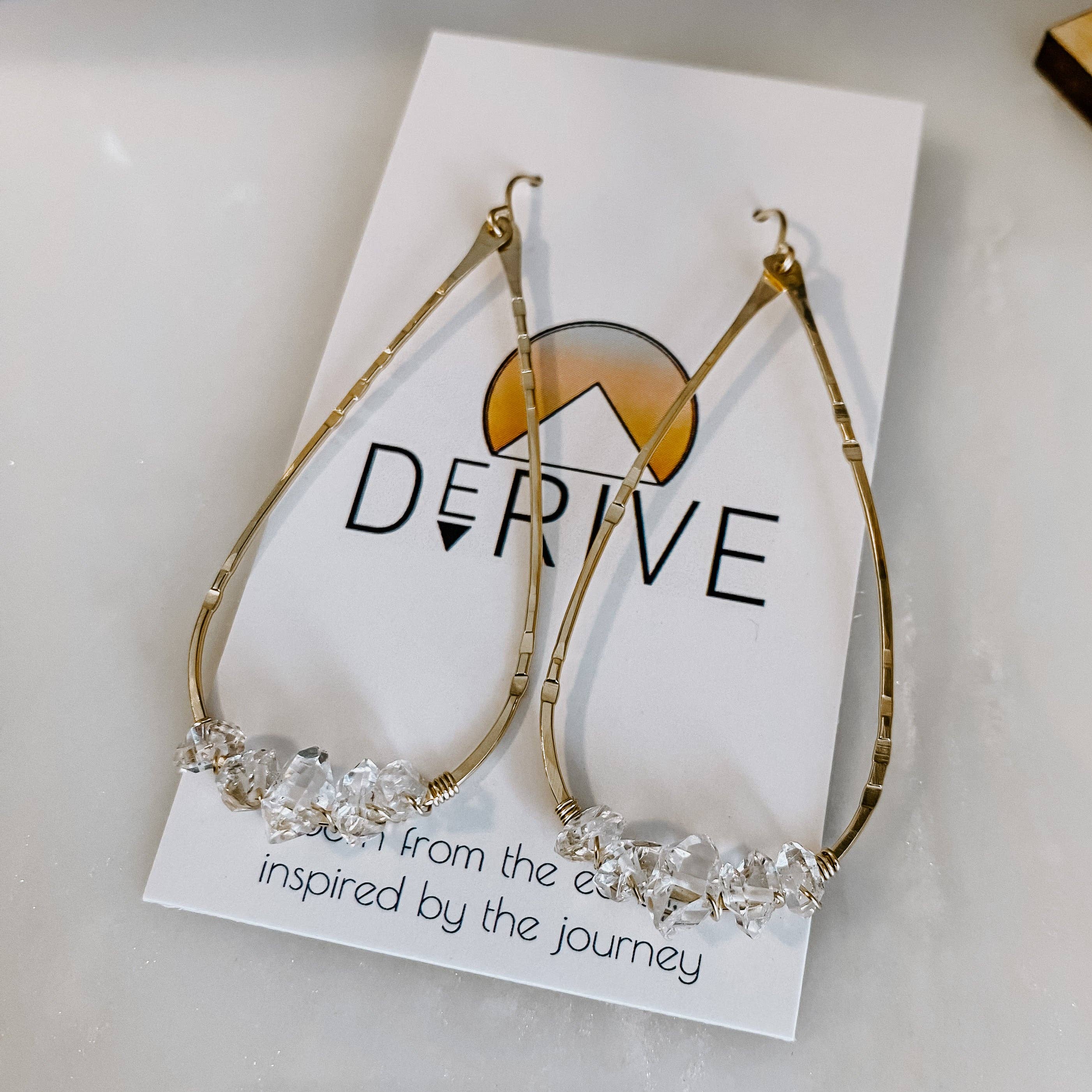Herkimer Diamond Teardrop Earrings - Sparkly gems making you the star of the show, even if it's just in your living room!