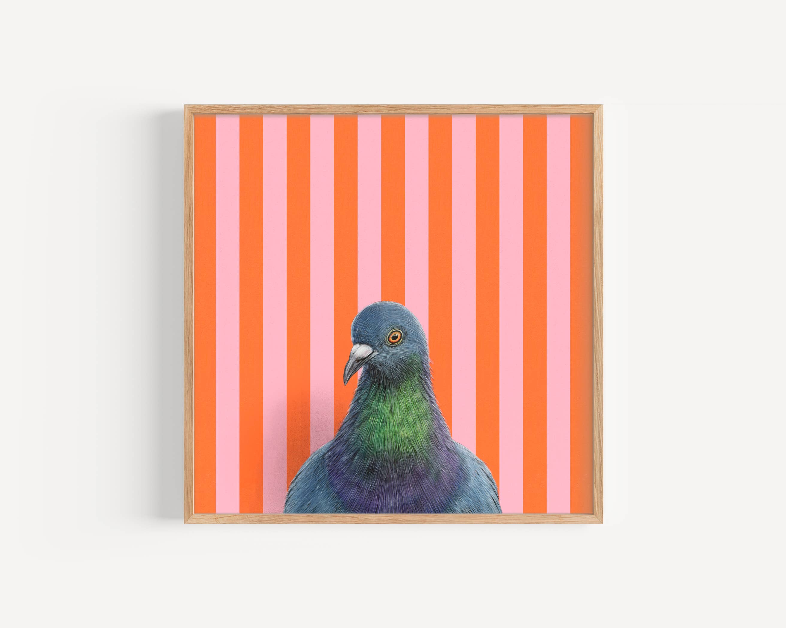 Pigeon Fine Art Print - Hilarious bird illustration adding a touch of whimsy to your decor, a perfect gift for bird lovers.