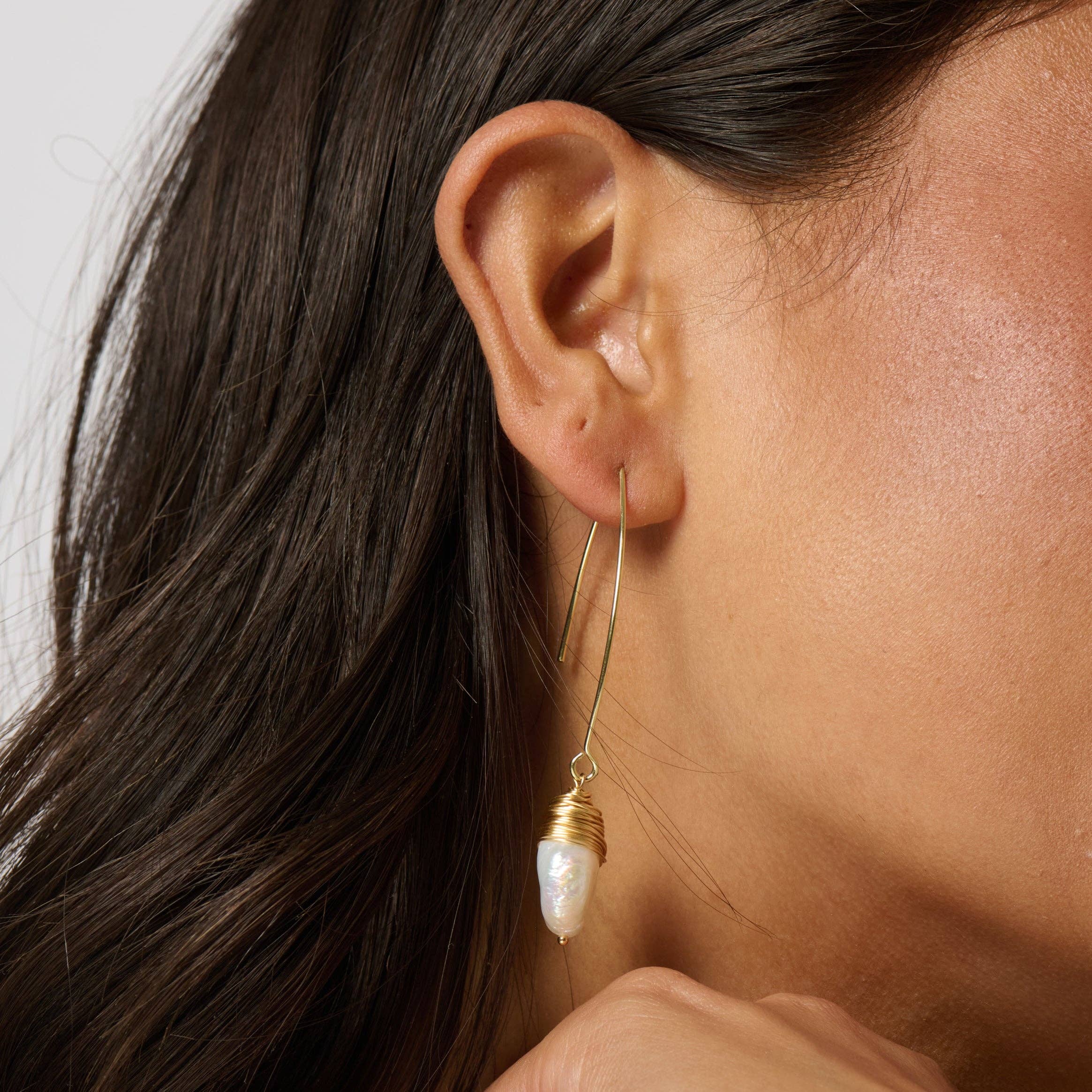 Maile Keshi Pearl Threader Earrings