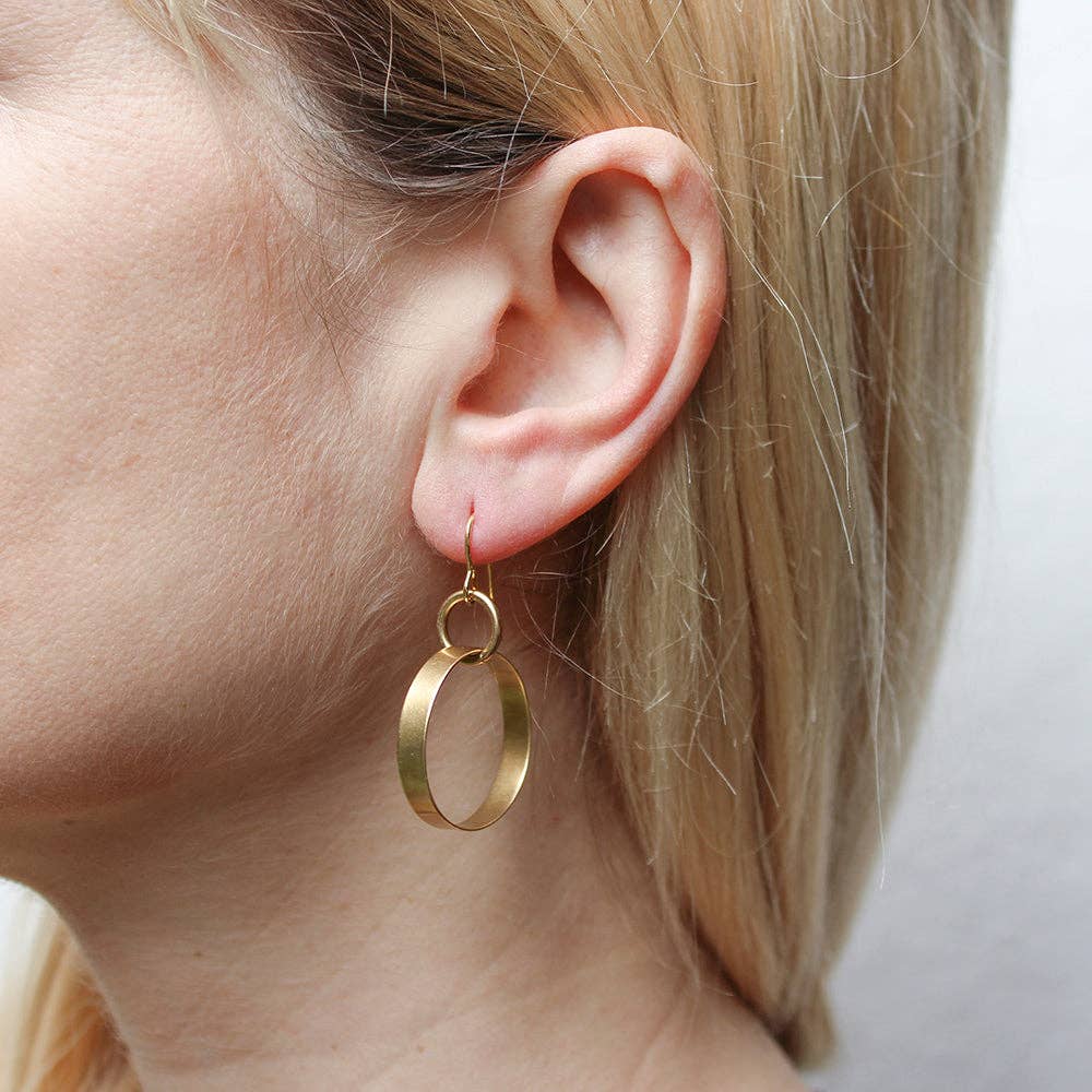 Ring with Wide Hoop Earrings by Marjorie Baer, handcrafted jewelry made in California
