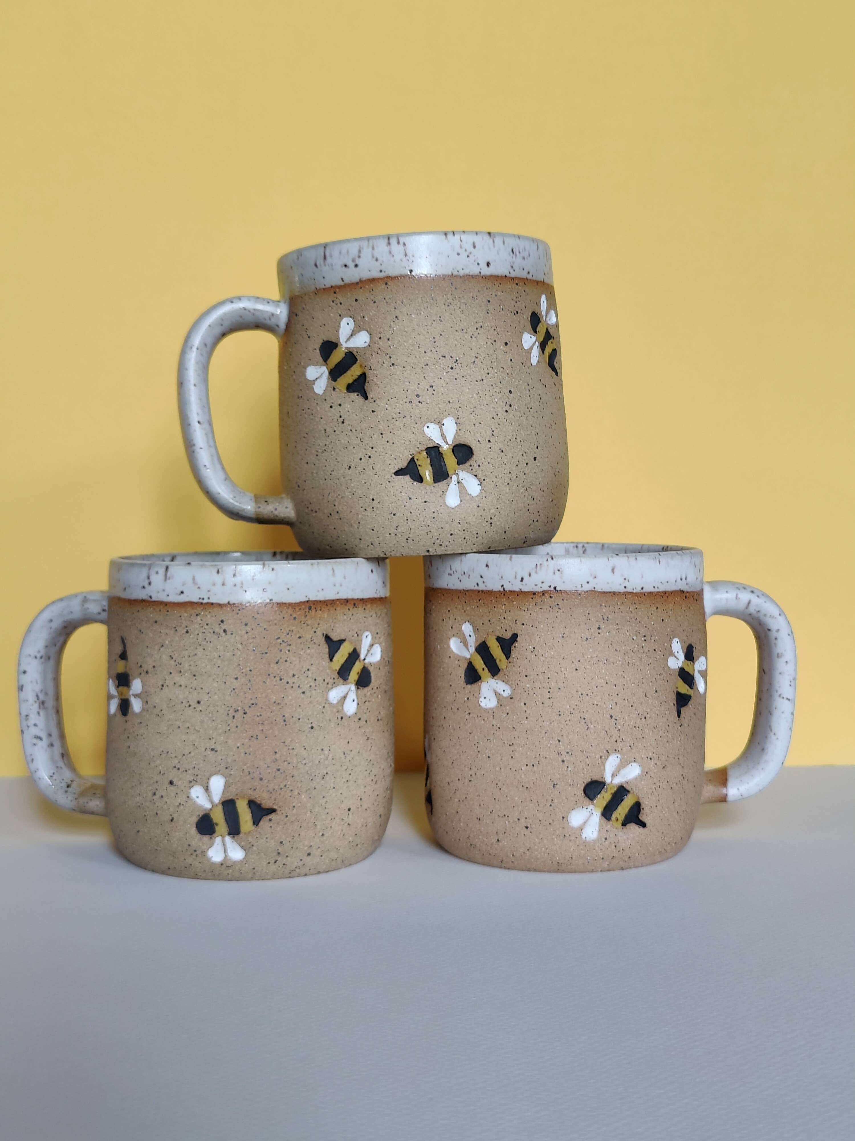 bee stamped mug