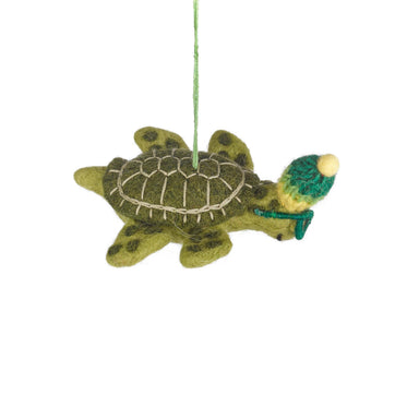 Felted turtle ornament 