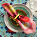 Close-up of the Garden Napkin Set of 4 showcasing the detailed screen print design.