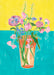 floral card in vase blank greeting card