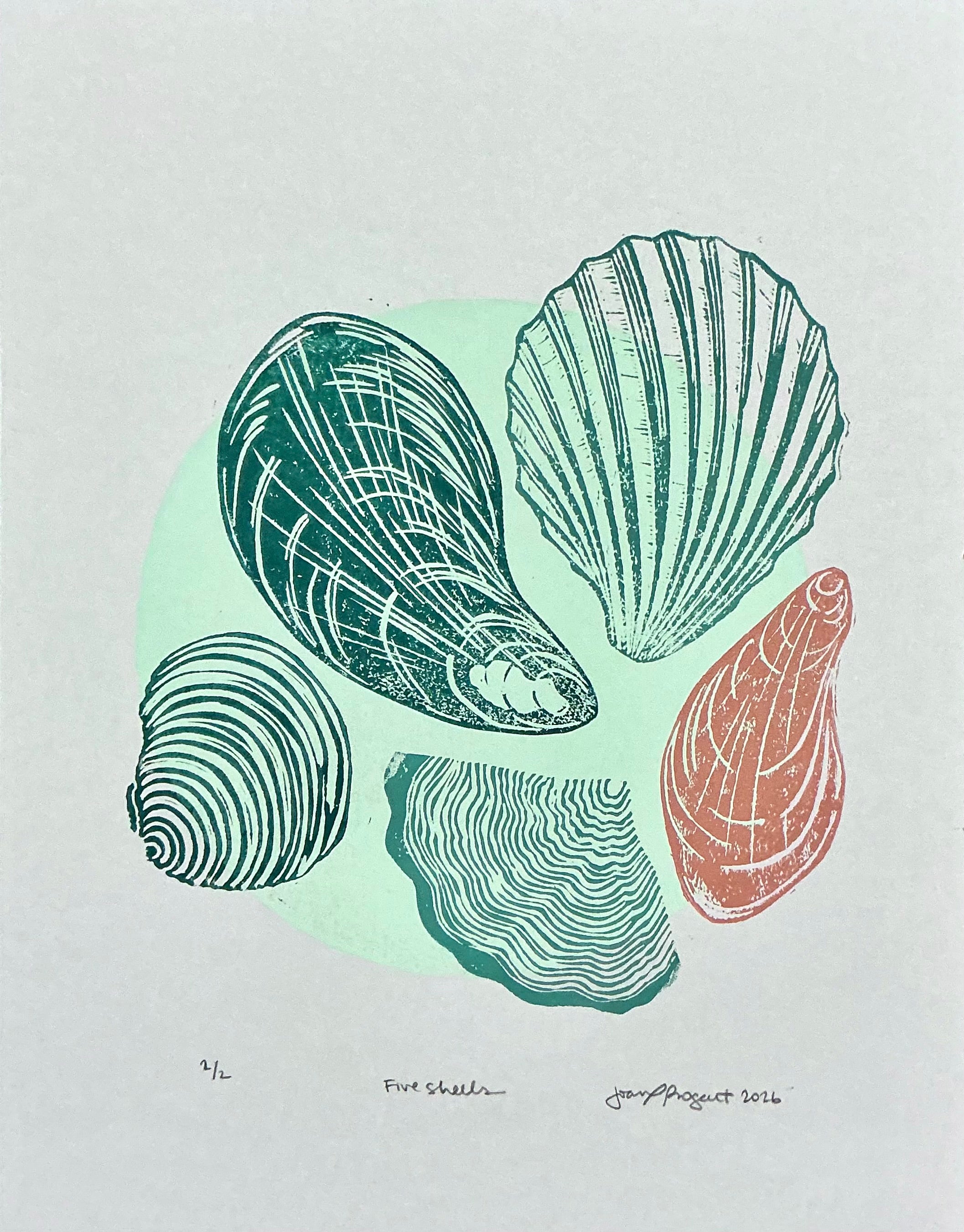 Five Shells | Linoprint