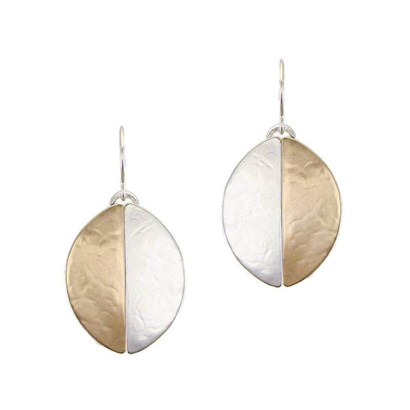 Half and Half Oval Wire Earrings by Marjorie Baer, handcrafted jewelry made in California