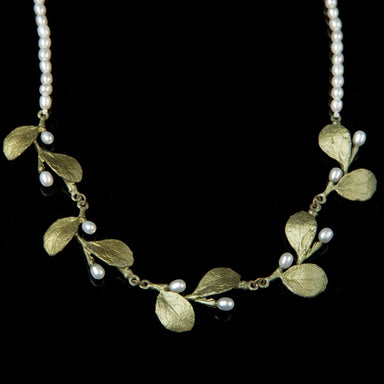 gold leaf and pearl necklace