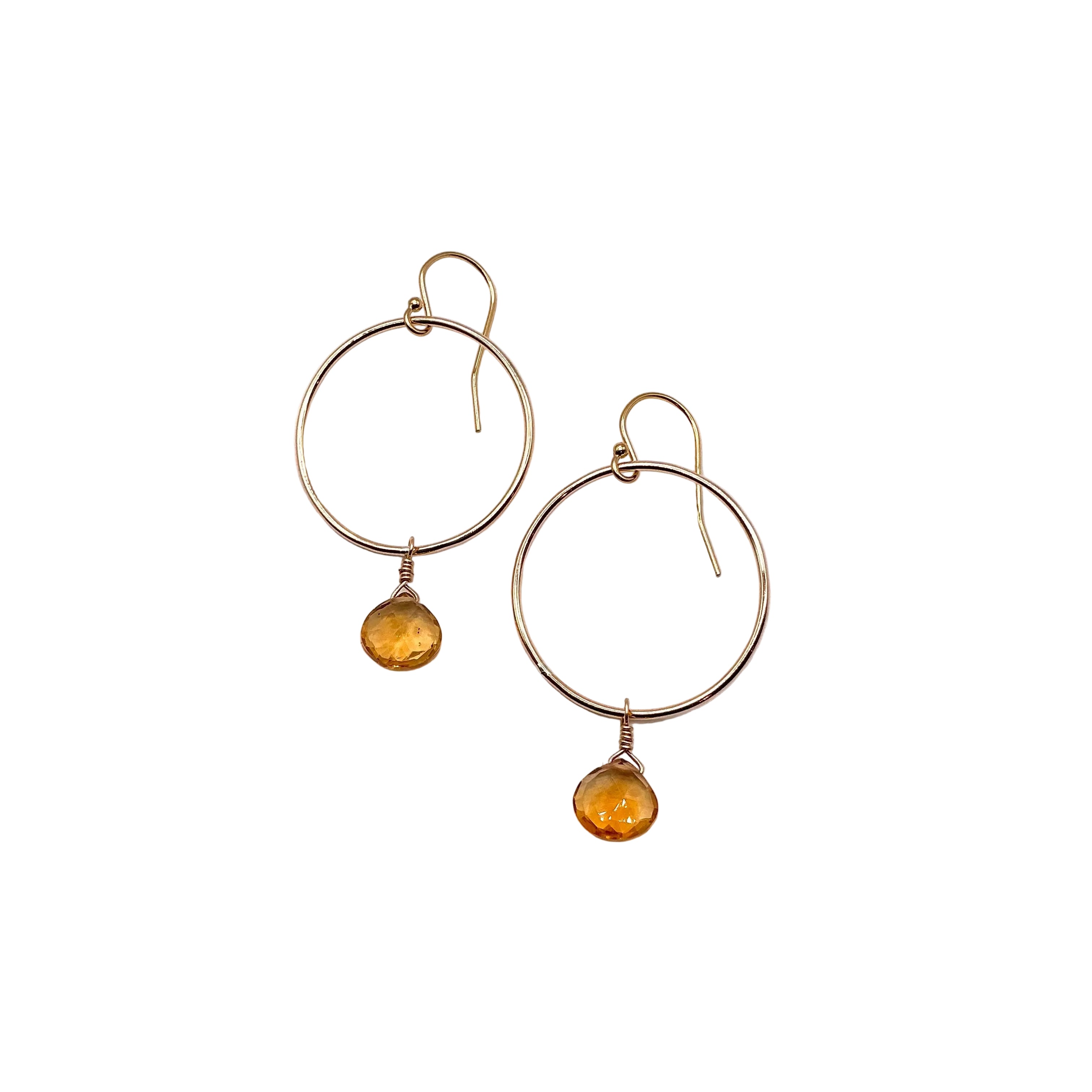 Citrine Hoop Earrings