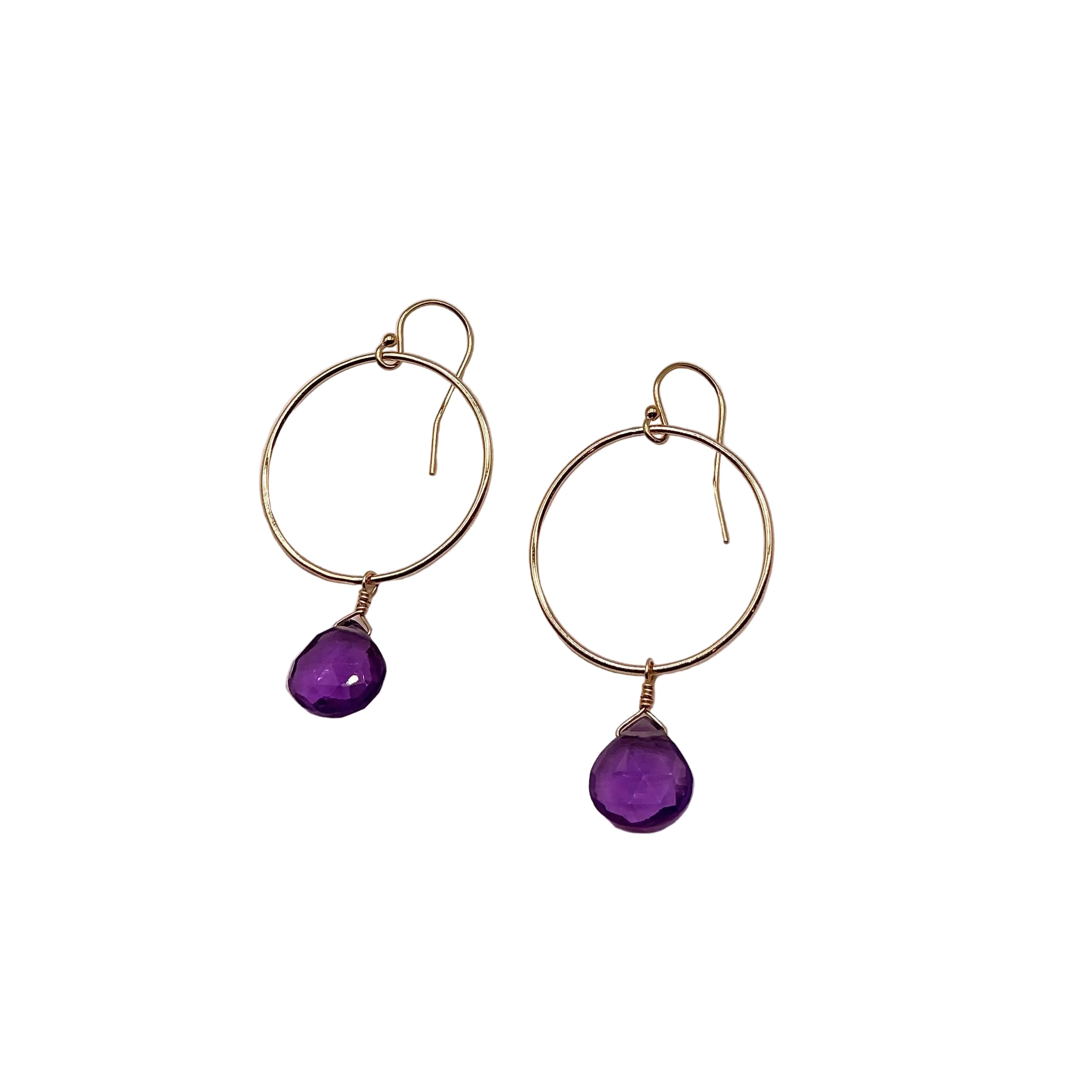 Amethyst Hoop Earrings