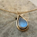 Delicate 20-inch gold chain of the Mermaid Tear Necklace with unique sea glass pendant, perfect for ocean lovers.
