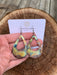 Boho Large Open Teardrop Fire Painted Copper Earrings showcasing vibrant colors and unique patterns, ideal for lovers of artistic jewelry.