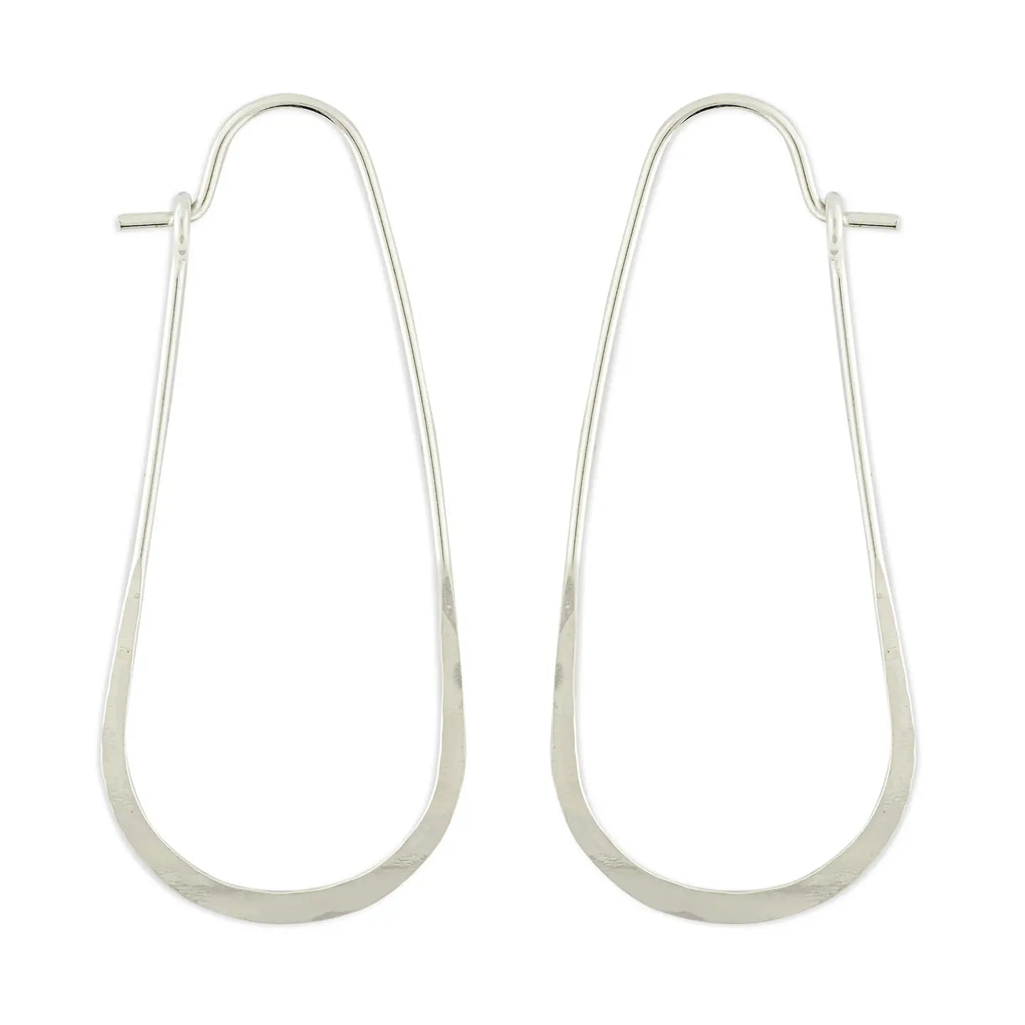 Elongated Tear Drop Hoop Earrings