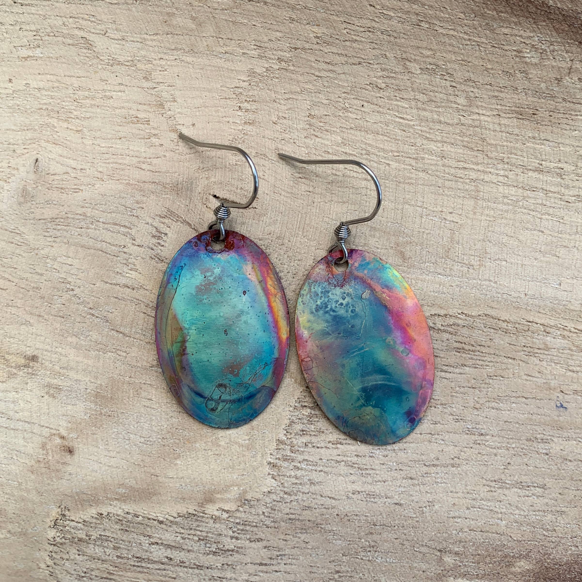 Oval Copper Earrings