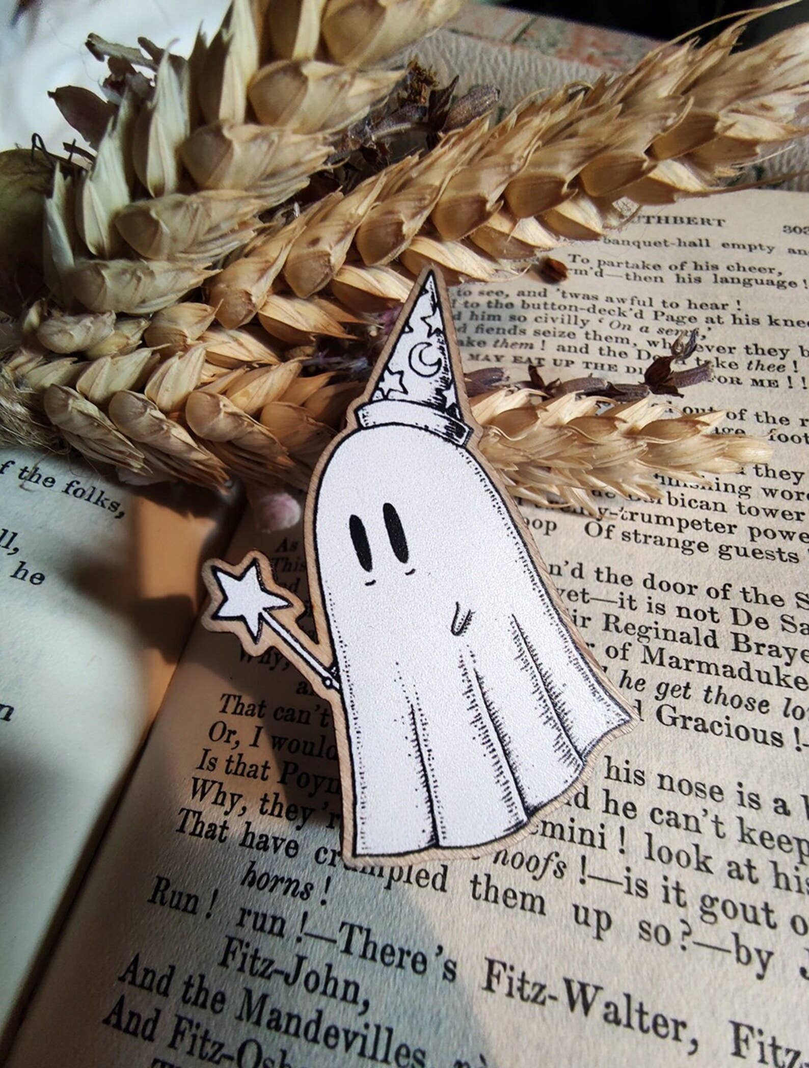 wood wizard ghost pin 