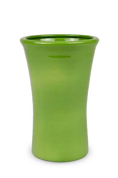 Green tall ceramic textured vase
