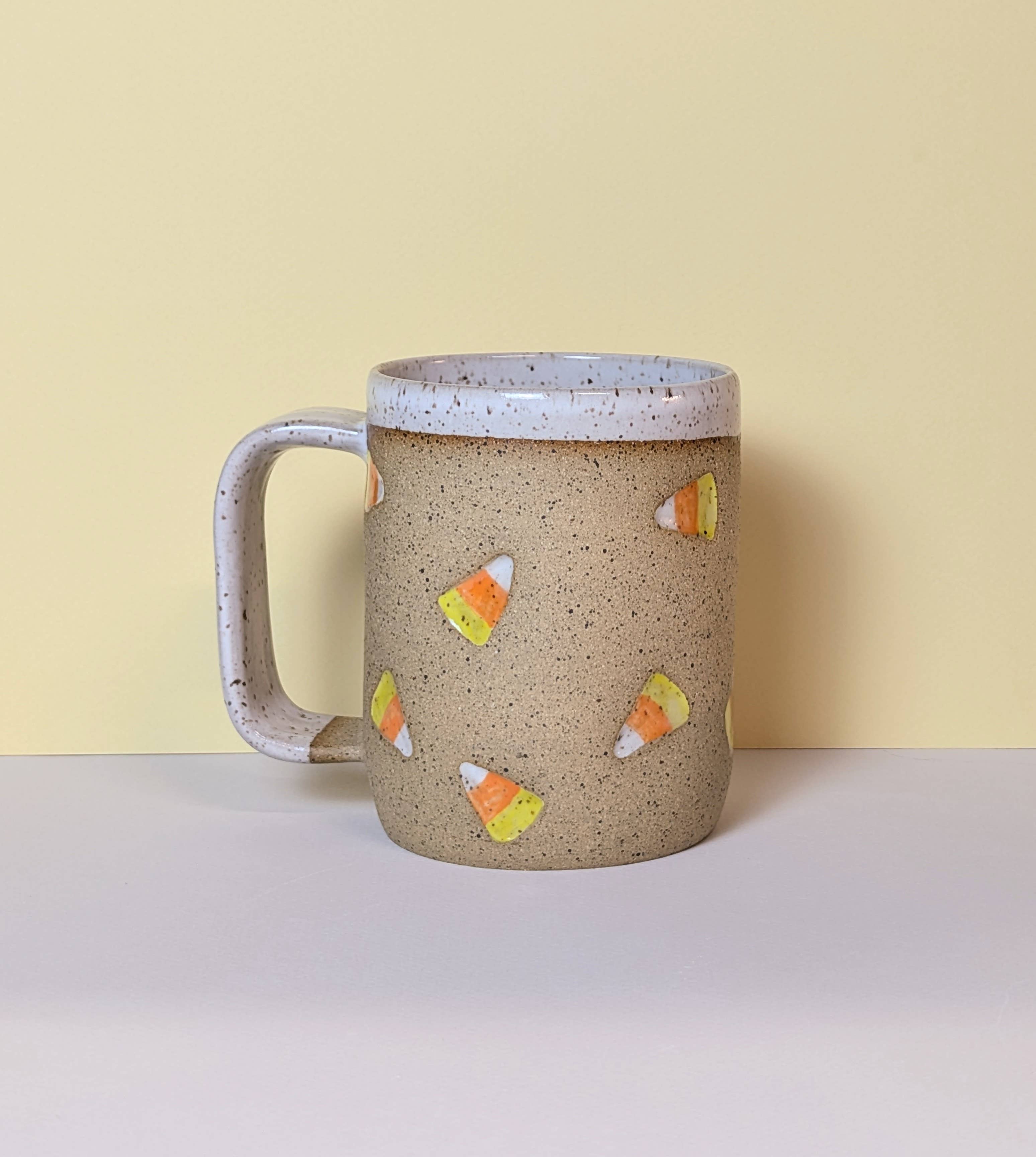 Ceramic Mug in Candy Corn Stamp