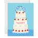 Festive congratulations card showcasing a beautifully decorated wedding cake with cherries, designed by Karen Schipper Card Collection.