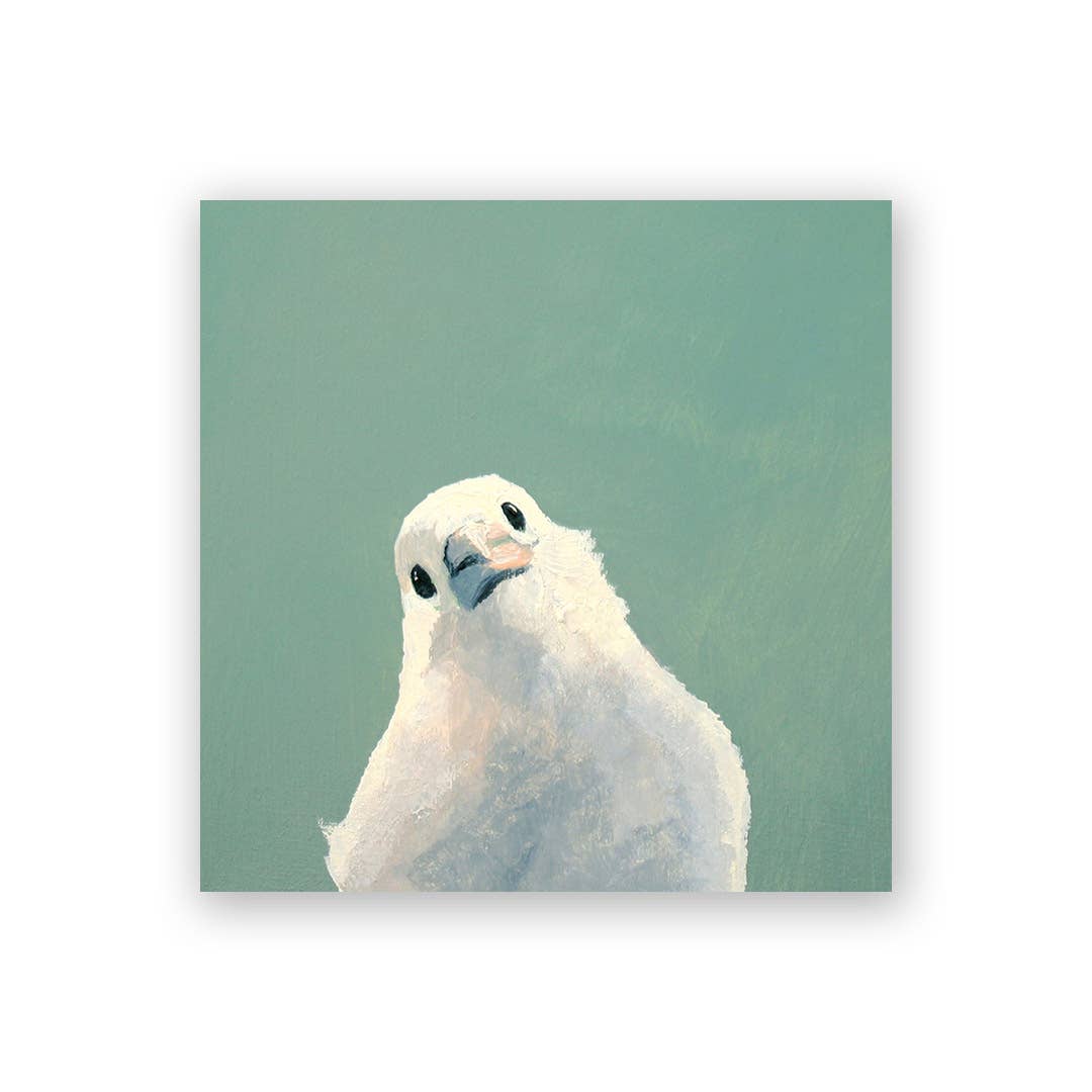 white bird painted on wood