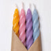 Wrapped Beeswax Spiral candles by Cave glow studio