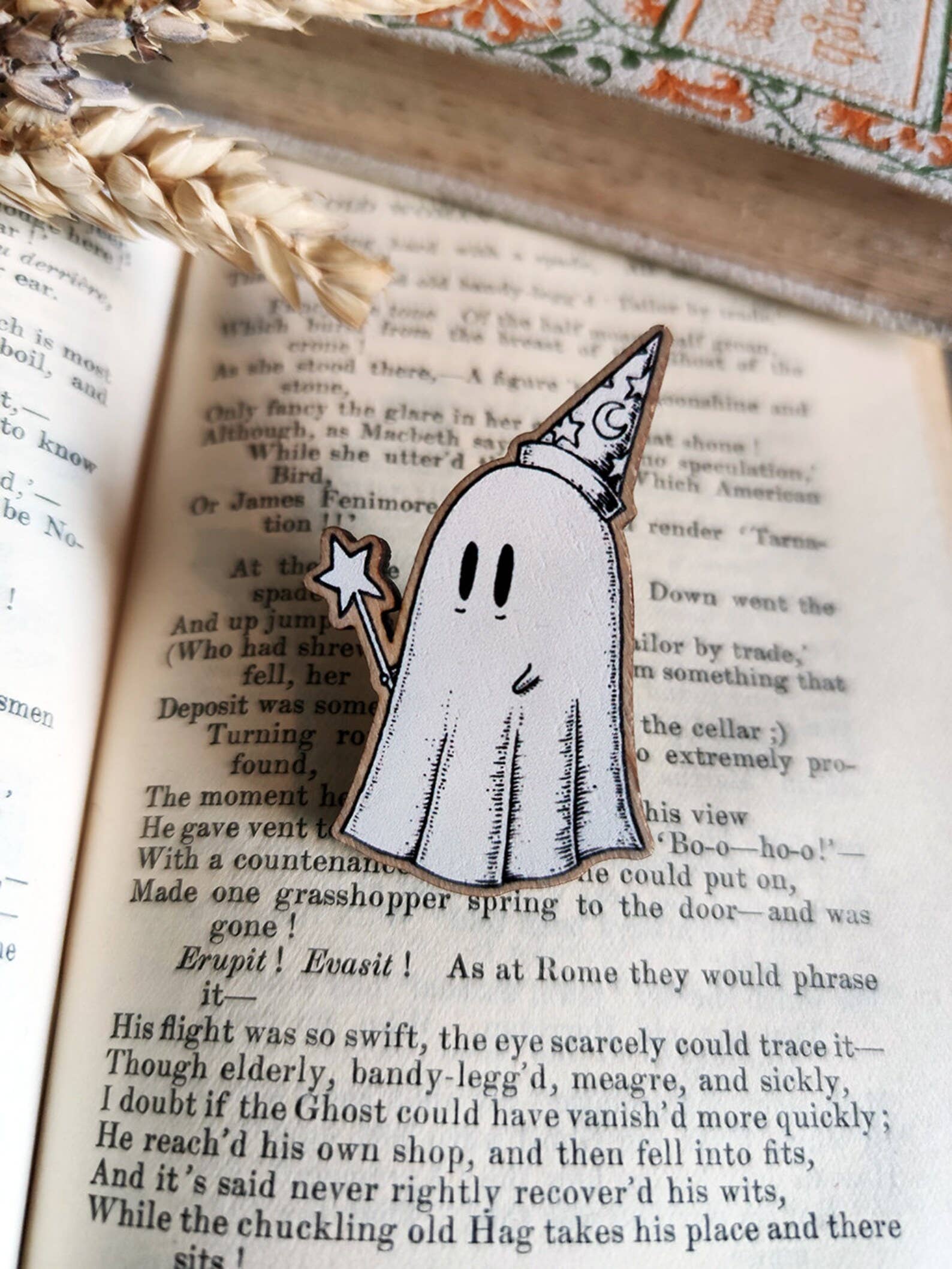 wood wizard ghost pin 