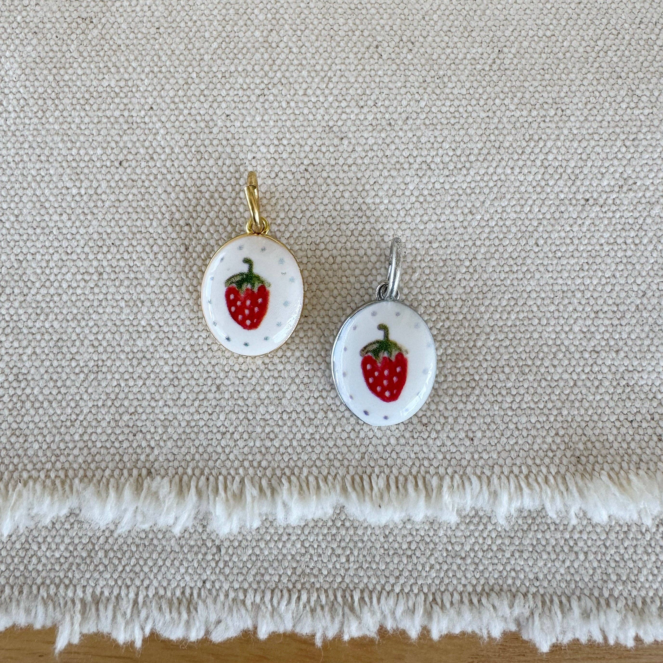 Strawberry Ceramic Charm