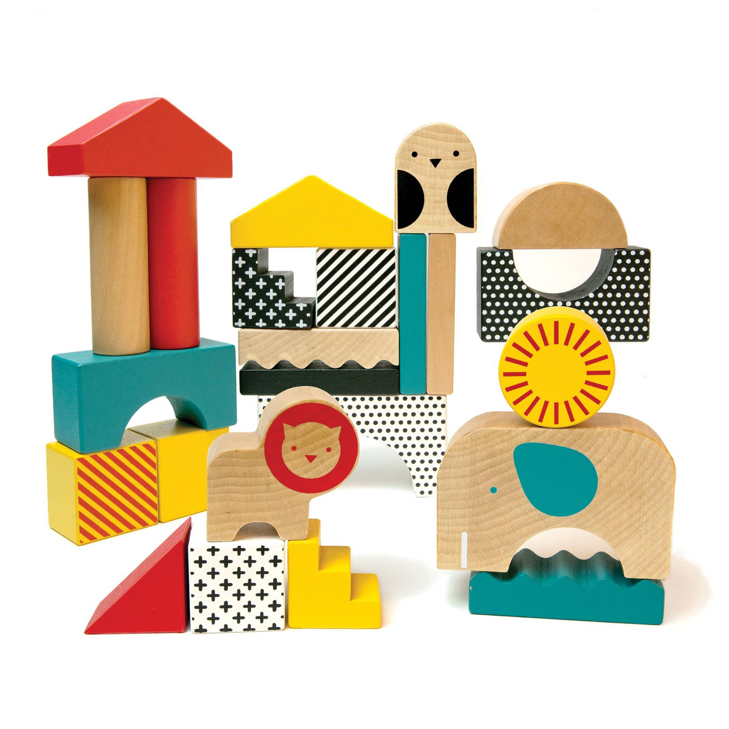 Wooden Animal Town Building Blocks