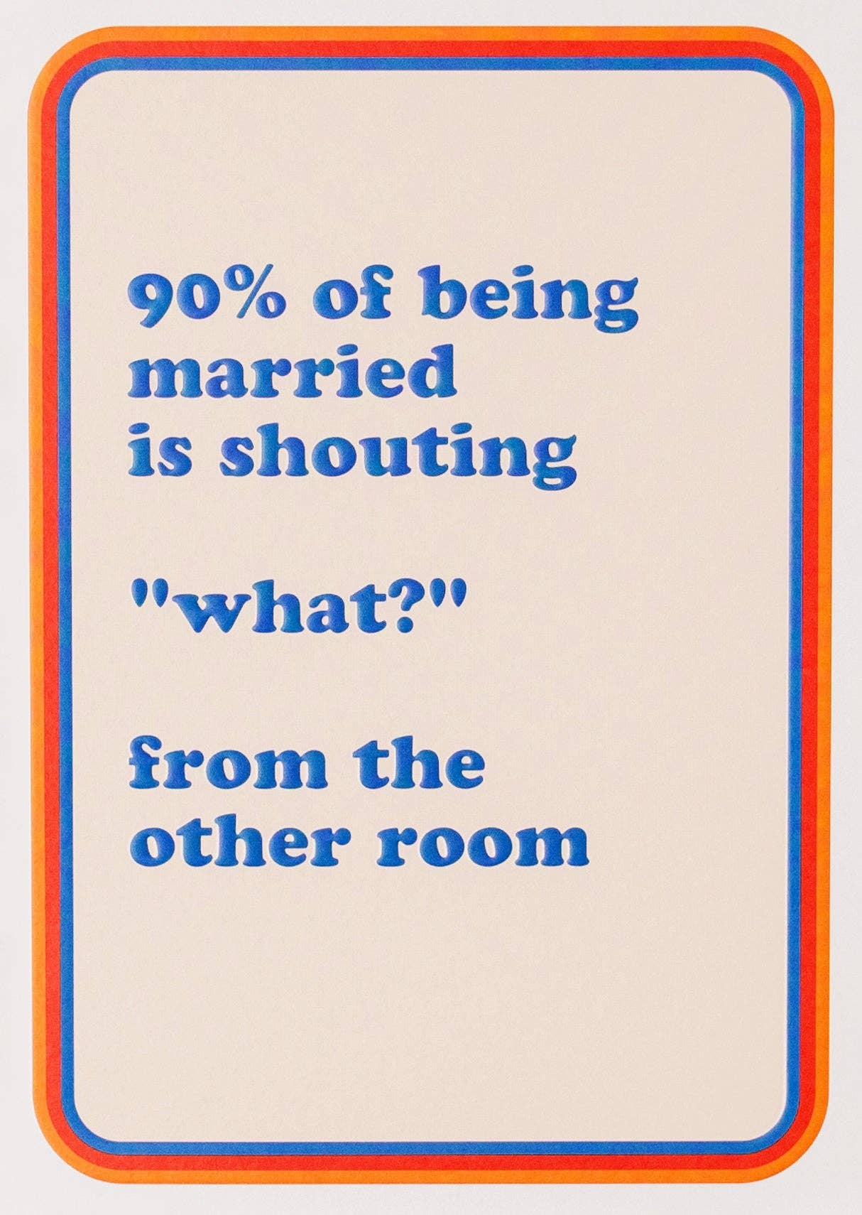 Playful card design for '90% of being married', showcasing a kitsch Pina Colada theme perfect for celebrating love.