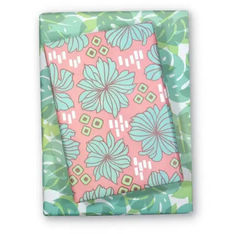 monstera leaf double sided wrapping paper