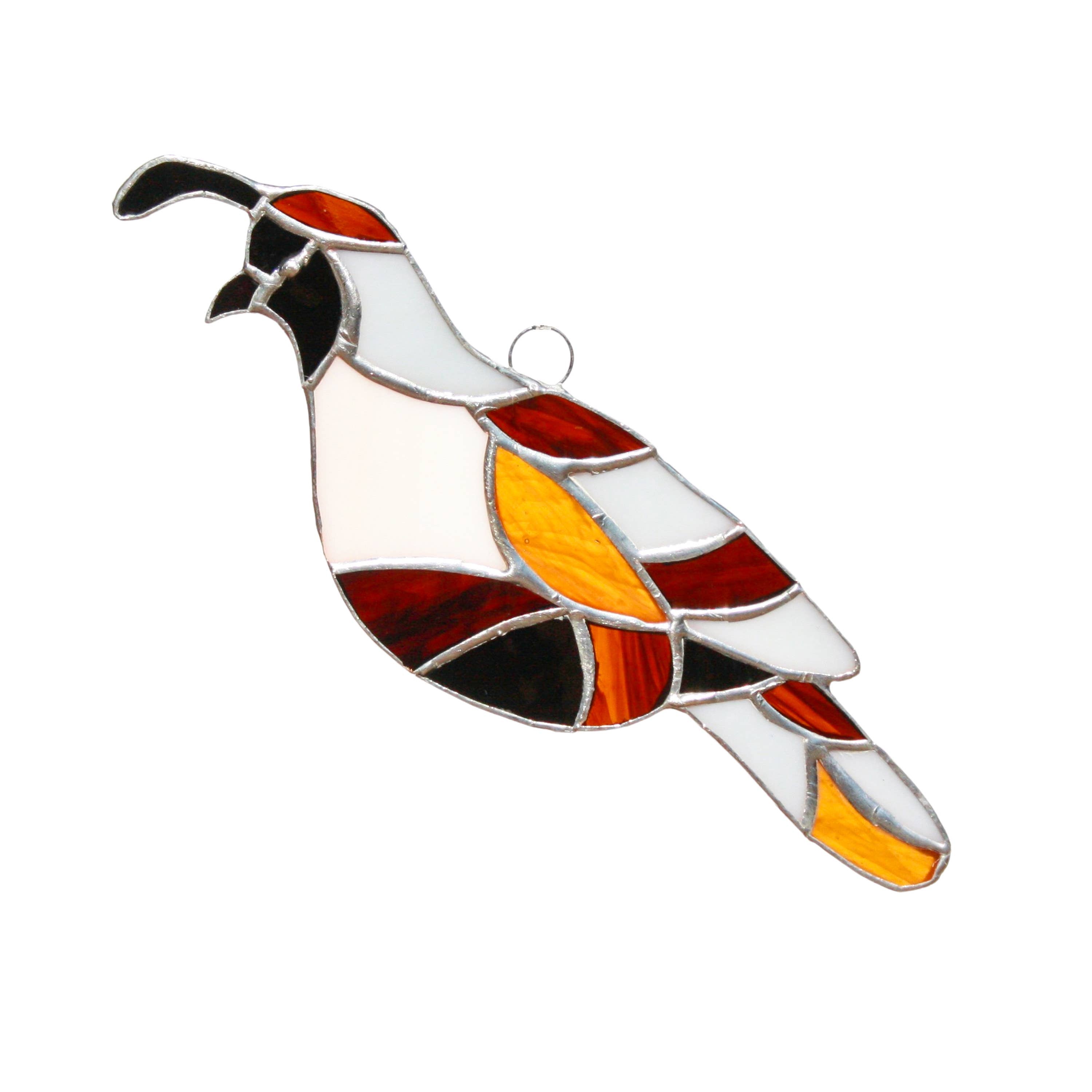 Gamble’s Quail Stained Glass Suncatcher 5.4" × 5.4" – Decor