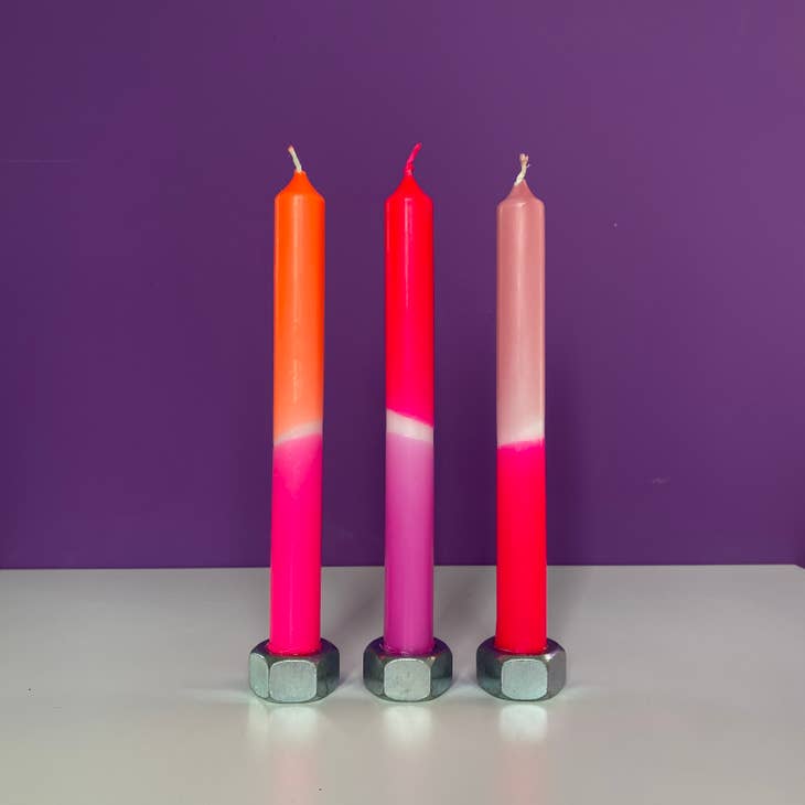 Dip Dye Neon Dinner Candles | Assorted Colors