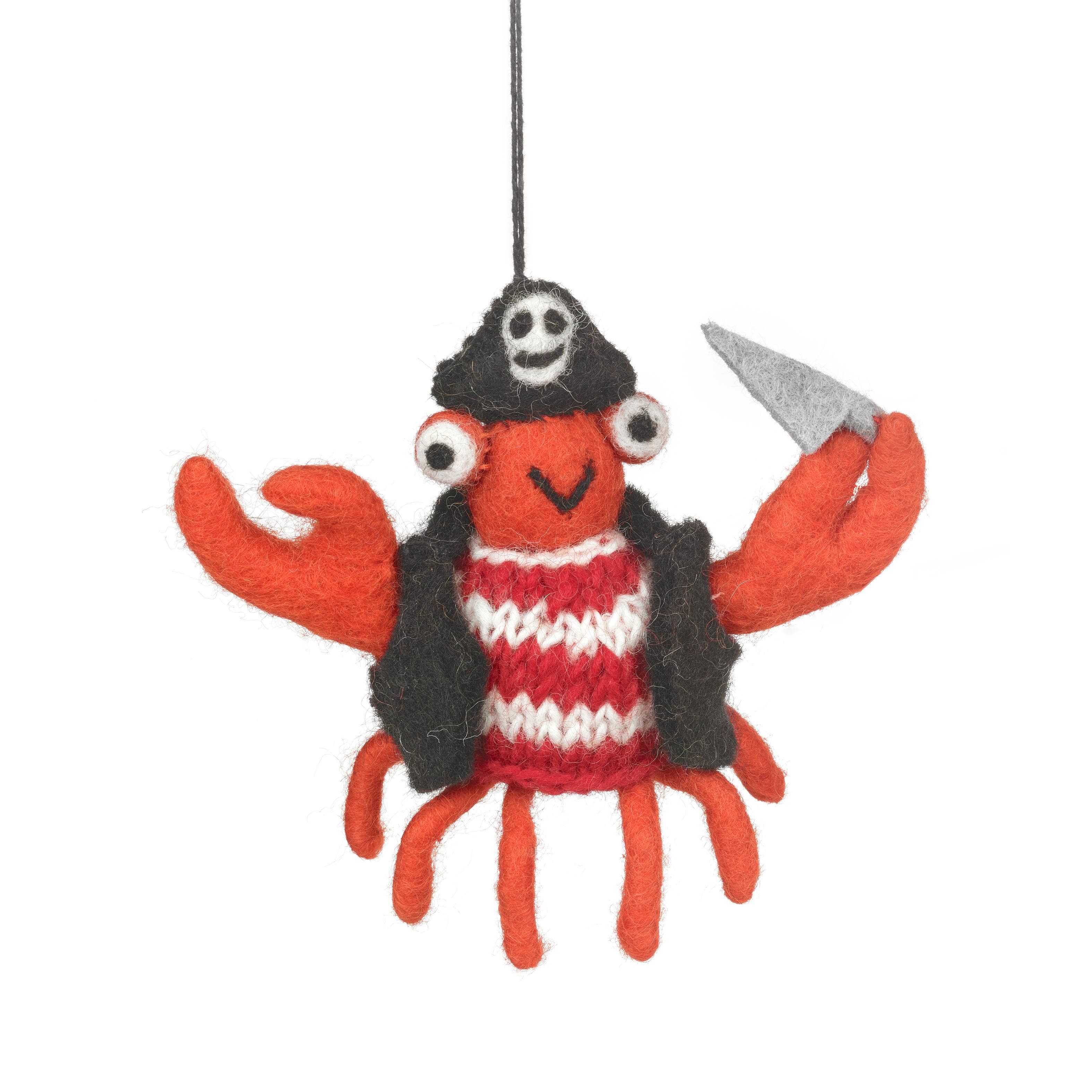 Pirate-themed crab ornament 