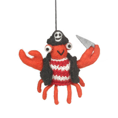 Pirate-themed crab ornament 