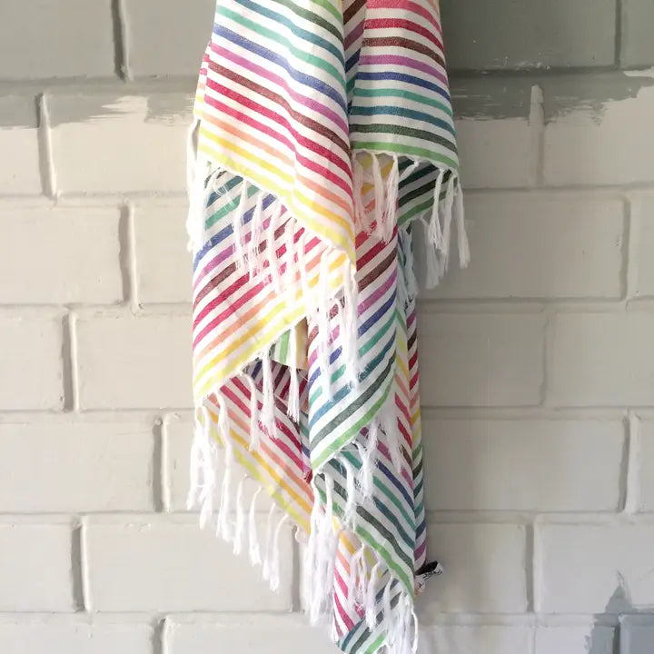 Rainbow stripe towel