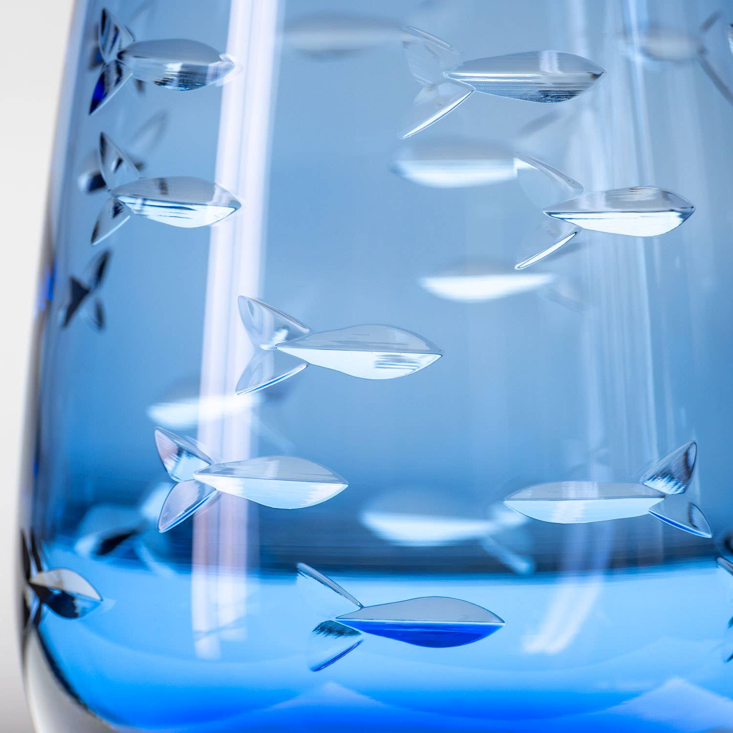 School of Fish 15oz Blue Stemless Wine Tumbler Glass