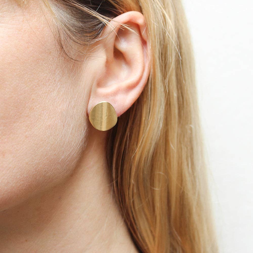 Small Organic Polka Dot Post or Clip Earrings by Marjorie Baer, handcrafted jewelry made in California