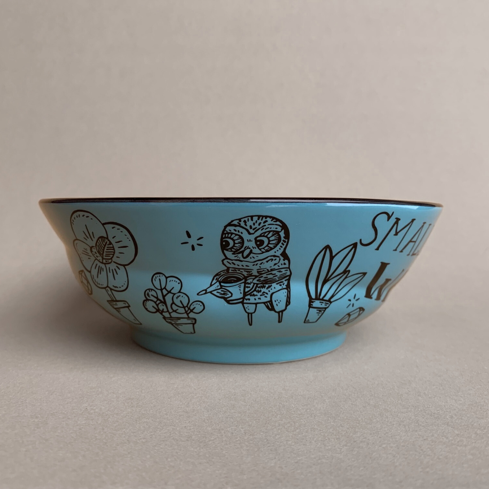 We Are Sparks After All - ceramic Noodle Owl Bowl
