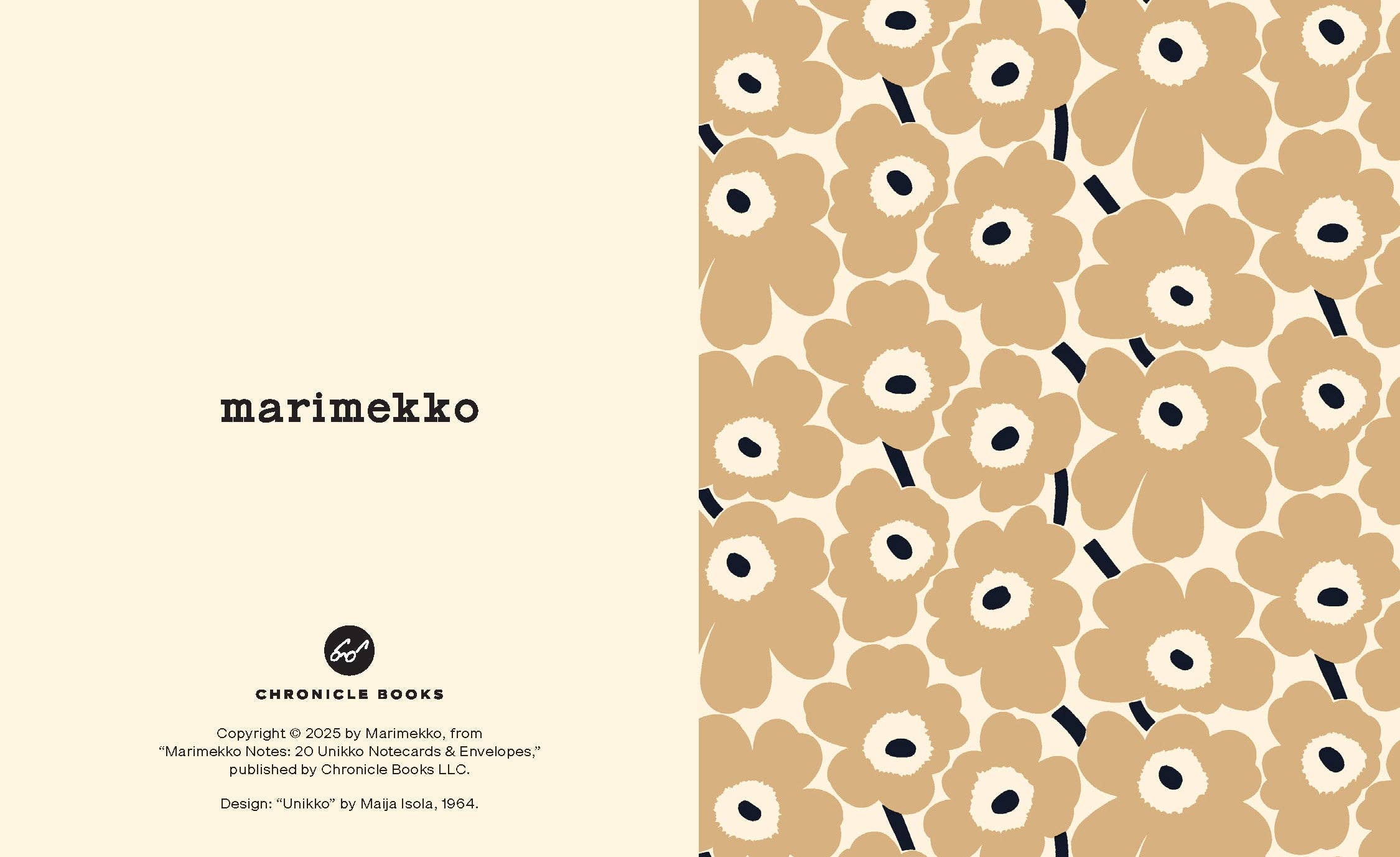 Marimekko Notecards and Envelopes beige and black