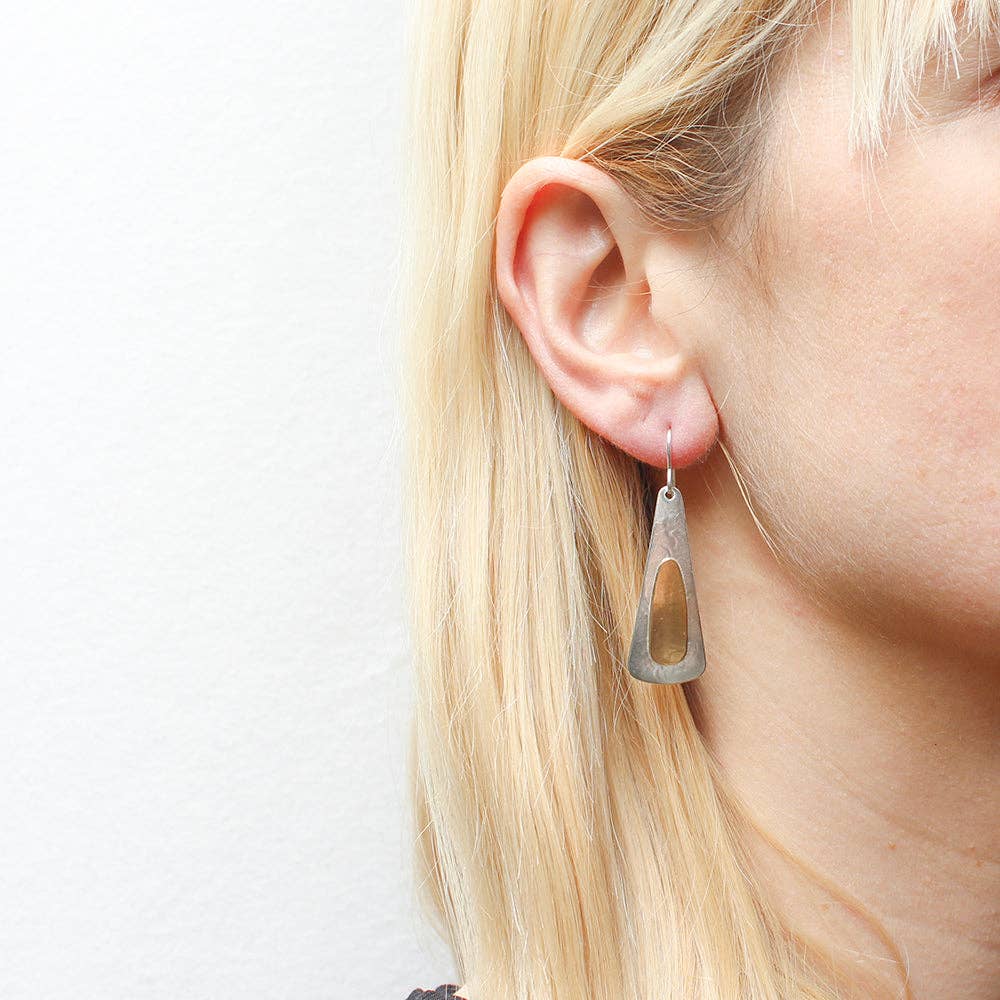 Medium Long Ovals Wire Earrings by Marjorie Baer, handcrafted jewelry made in California