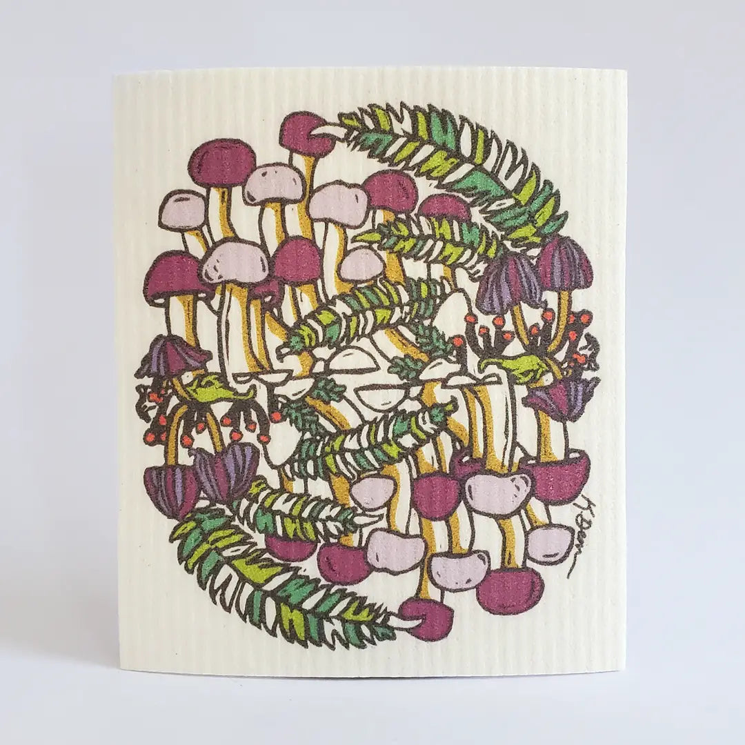 Biodegradable Little Green Swedish Dishcloths, sized 6.5" x 7.5", designed to be eco-friendly, sustainable, and compostable.